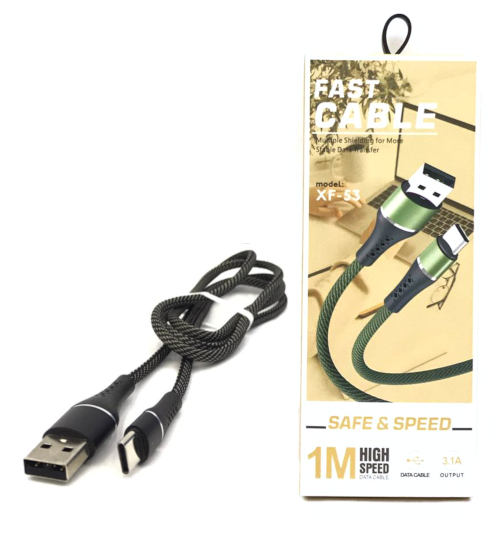 USB AM to Type C Data & Charging Cable Braided 1m 